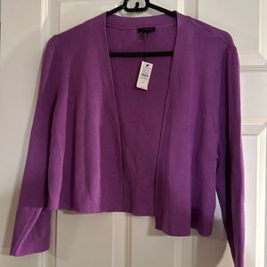 Talbots Purple Open-Front Shrug